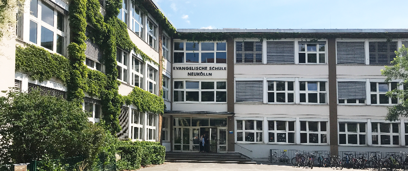 Schulsozialarbeit an der Evangelischen Schule Neukölln, Schulgebäude Schulsozialarbeit an der Evangelischen Schule Neukölln, Schulgebäude